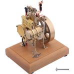 ZIZZ 2.6cc dikey tek silindir dört zamanlı benzinli motor içten yanmalı motor modeli oyuncak su soğutma çocuk hediye