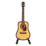 ZJchao Stand Ve Saklama Kutusu Ile Gerçekçi Minyatür Ahşap Gitar Modeli, Dollhouse Müzik Enstrümanı Ekranı Için Ihlamur Ağacı Malzemesi