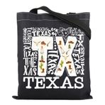 ZJXHPO Texas Trip Tote Çanta Texas State Seyahat Hediyesi Texas Hatıra Teksas Tatil Alışveriş Çantası Texas Temalı Hediye (BL TX Tote)