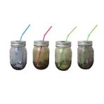 Zktbd-4b Pipetli Cam Kupa Bardak Pastel Renklı 4 Lu Set 8x8x10cm 420ml