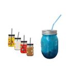 Zktbt0163m Pipetli Cam Kupa Bardak,mavi 8x8x10cm 420ml