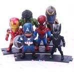 Zljnx 6pcs/set Marvel Avengers Black Panther Thanos Ironman Spiderman Captain American Hulk Figure Model Toys (Yurt Dışından)