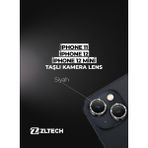 ZLTECH iPhone 11/12/12Mini Uyumlu Taşlı Kamera Lens Koruyucu - Siyah