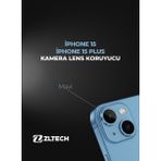 ZLTECH İPhone 15/15Plus Uyumlu Kamera Lens Koruyucu - Mavi