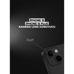 ZLTECH İPhone 15/15Plus Uyumlu Kamera Lens Koruyucu - Siyah
