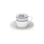 Zm Decor Empire Çay Fincanı - 1 Adet - 180 ml - Beyaz - Gri