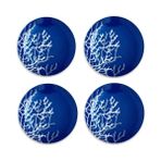 Zm Decor Mercan Mavi Tabak 4'Lü Set 28Cm