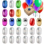 ZMDMAH 24 rulo hediye bandı seti, her ruloda 10 m renkli, kıvrımlı şerit rulo, hediye bandı seti, düğün, parti, festival dekorasyonu, el işi, hediye paketi, balon dekorasyonları için