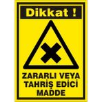 zmir Serifgari Basınçlı Tüpleri Devrilmeye Karşı Zincire Bağla Galvaniz Uyarı Levhası 17,5 x 25 cm
