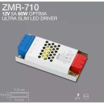 Zmr-710 12 Volt 5 Amper 60 Watt Ultra Slim Metal Kasa Adaptör 0