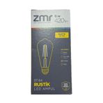 ZMR LED TEKNOLOJİLERİ 6 W Rustik Led Ampül E27 Duy Amber Işık Rengi 420lm