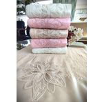 Z&N Style (6.Lı Set) Annem Çeyizlik 50X90 Cm. Özel Kadife Dokulu Saten Detaylı Güpürlü Lüks Havlu Seti