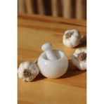 Znp Home Mermer Havan Seti Küçük Boy Doğaltaş Mermer Havan Seti 8 x 8 cm - Gri