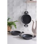 Znp Home Sanat | Sahan Seti Granit 3lü Sahan Tavası 18-20-22 cm - Siyah