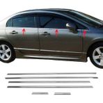 ZNZ Oto Aksesuar Honda Civic Krom Cam Çıtası 6 Parça 2005-2011 Arası Paslanmaz Çelik