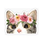Zobar Markt Zobarmarkt Çiçekli Kedi Defter Ajanda Planner Bullet Journal Laptop Sticker 5 cm