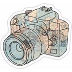 Zobar Markt Zobarmarkt Fotoğraf Makinesi Temalı Defter Ajanda Planner Bullet Journal Laptop Sticker, 7 cm