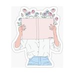 Zobar Markt Zobarmarkt Kitap Okuyan Kız Defter Ajanda Planner Bullet Journal Laptop Sticker, 7 cm