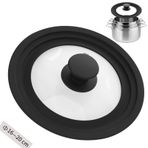 Zocipro Tencere, Tava ve Tavalar için Evrensel Kapak, Kızartma Tavaları için Silikon Kapak, 16/18/20 cm Çaplı Tencereye Uygun, Isıya Dayanıklı Silikon Kenarlı Temperli Cam (Siyah)
