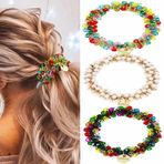 Zoestar Kristal Saç Scrunchies Boncuk Saç Bağları Elastik Saç Bantları At Kuyruğu Tutucu Moda Saç Aksesuarları Kadınlar ve Kızlar için (3'lü Paket) (Set 3)