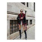 zoezoe KADIN İÇİ KÜRKLÜ DIŞI DERİ BİKER JACKET CEKET MONT HİJAP Bordo-Siyah M
