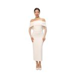 zoezoe Kırık Beyaz Incili Kol Detaylı Düğün/davet/nişan/nikah/kına/mezuniyet Elbisesi kırık beyaz XL