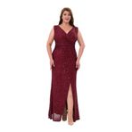 zoezoe Kolsuz Etek Kuruvaze Pulpayet Abiye Bordo 3XL