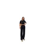 zoezoe Parlak Modal Kumaş Beli lastikli Crop/Palazzo kesim lastikli bağcıklı Pantolon Takım Hijap Siyah L