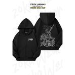 ZOKAWEAR Oversize Berserk Guts (İLK SEZON) Sırt Baskılı Fermuarlı Kapşonlu Siyah Hırka (2 İplik)