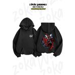 ZOKAWEAR Oversize Stolas Helluva Boss Sırt Baskılı Kapüşonlu Sweatshirt (2 İplik)