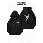 ZOKAWEAR Oversize Toji Fushiguro Jujutsu Kaisen Manga Sırt Baskılı Fermuarlı Kapşonlu Siyah Hırka (2 İplik)