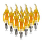 zolyet E14 Taban 4W Kısılabilir Şamdan Ampul Antika Işık 40W Eşdeğer Akkor Ampul, 470LM, Vintage Stil için C35 Filament Avize Ampulü, AC 110V Altın 10