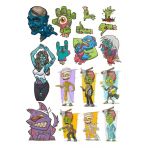 Zombi Sticker Set-3 18 Parça Telefon, Tablet, Defter, Laptop Sticker
