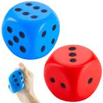Zomiboo 2 Adet Büyük Köpük Zar Yumuşak Jumbo Noktalı Zar Öğrenme 6 Taraflı Köpük Zar Sahte Dev Zar Kaygısı Noel Stres Giderici Zar Hediyeleri (Kırmızı, Mavi, 2,3 inç)