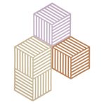 Zone Denmark Altıgen nihale ısıya dayanıklı, silikon altlık, pratik ve dekoratif tencere altlığı, 2 adet 16 x 14 cm ve 1 adet 24 x 14 cm, acı bakla / sıcak kum/açık toprak