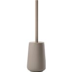 Zone Denmark Nova One tuvalet fırçası, seramik tuvalet fırçası, fırça tutuculu, yumuşak dokunuşlu kaplama, çap 10,3 cm, yükseklik 37 cm, boz kahverengi