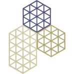 Zone Denmark Triangles Tencere Altlığı 3'lü Çok Renkli 16 x 14 x 0.9 cm