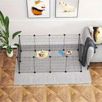 Zoo Evcil Hayvan Kedi Tavşan Ginepig Oyun Evi Ve Köpek Çiti 12 Panel Galvaniz