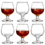 ZOOFOX 6'lı Set Küçük Brendi Snifter, 145 ml Şeffaf Viski Konyak Bardağı, Scotch, Bourbon, Brandy, Viski veya Spirit için Shot Bardağı Seti