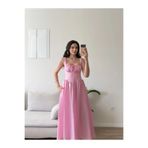 Zoom Butik Bel Korse Askılı Prenses Elbise - PEMBE