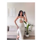 Zoom Butik Boyun Bağlamalı Aksesuar Elbise - BEYAZ