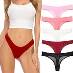 Zooma Kadın string tanga seti, 5'li paket dikişsiz iç çamaşırı kadın tanga, leopar ve tek renkli seksi dikişsiz iç çamaşırı kadın külotu Hipster bikini renkli, 1086 – 5 pcs-b, M-L