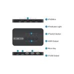 Zoomex Kumandalı Usb 3.0 4k Hdmi Kvm Switch 4 Port Rj45 Ethernet Pc Kasa Klavye Mouse Çoklayıcı