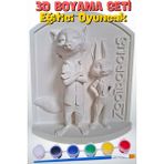Zootropolis Tavşan Polis Judy ve Kurnaz Tilki Nick 15 cm Taş Eğitici Oyuncak Çocuk Boyama Etkinliği