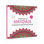 Zor Desenler Yetişkinler İçin Mandala Boyama Kitabı 30 Yaprak 60 Sayfa Krem Renkli Kağıtla