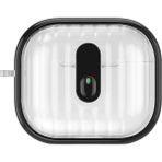 Zore Airpods 4 Kılıf Kenarları Renkli Şeffaf Dilimli Silikon Uyumlu Frms Airbag 40 Kılıf-Siyah