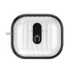 Zore Airpods 4 Kılıf Kenarları Renkli Şeffaf Dilimli Silikon Zore Airbag 40 Kılıf Siyah