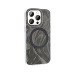 Zore Apple için uyumlu iPhone 15 Pro Kılıf M-safe Şarj Özellikli Fırça Boya Desenli Zore Palet Kapak Gri