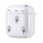 Zore Apple ile uyumlu Airpods Zore Airbag 44 Airbag Tasarımlı Simli Şeffaf Kutup Kılıf Lale