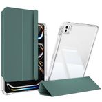 Zore Apple İle Uyumlu iPad Pro 11 2024 Kılıf Magnetik Ayrılabilen Airbagli Sliding Tablet Kılıfı, Koyu Yeşil